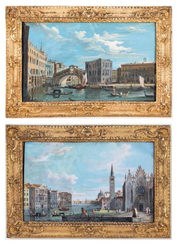 Coppia di vedute veneziane 